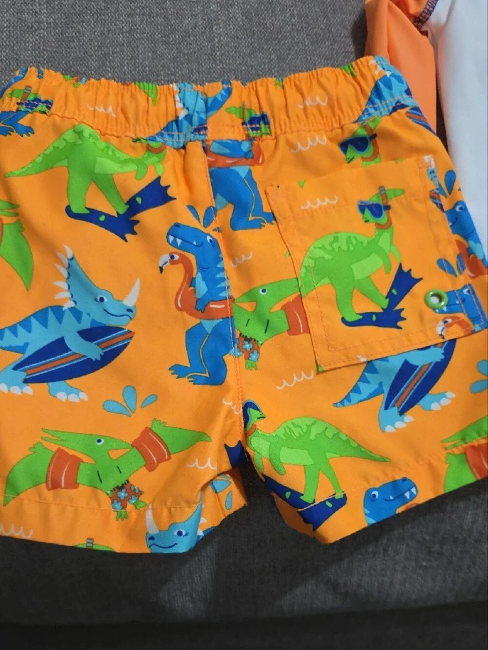 Gymboree Boy's Dinosaur Swim Trunks & Shirt 12-18 M NWOT